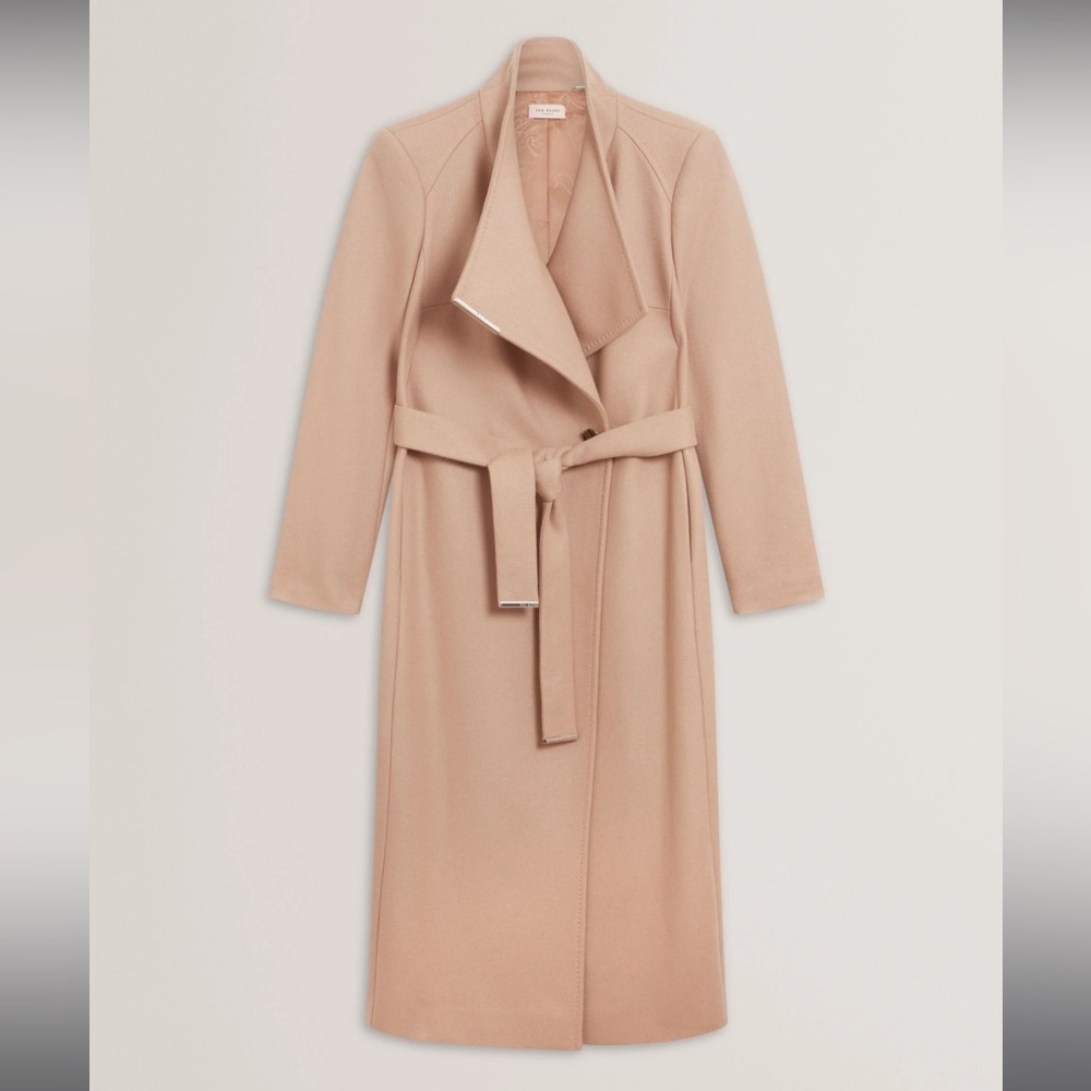 Ted Baker Long Length Wool Wrap Coat, Camel